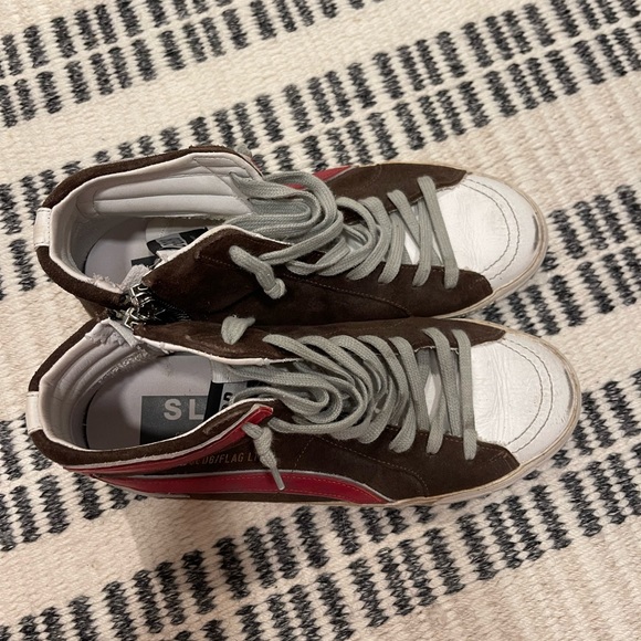 Golden Goose slide mid-top brown and red sneaker. Never worn size 39 - Picture 2 of 6